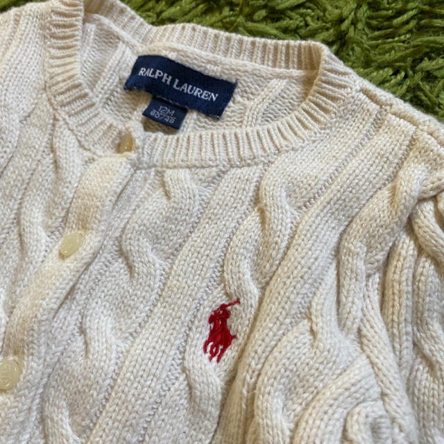 Ralph Lauren(ラルフローレン)のラルフローレン 定番ニットカーディガン フリル 8012M キッズ/ベビー/マタニティのベビー服(~85cm)(カーディガン/ボレロ)の商品写真