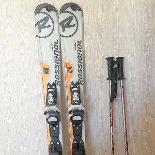 ロシニョール(ROSSIGNOL)の子ども用 スキー 100 ストック75 ロシニョール キッズ セット(板)