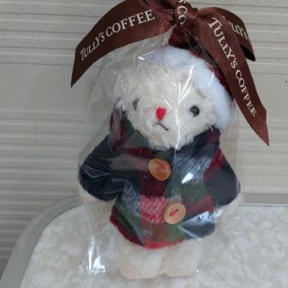 タリーズコーヒー(TULLY'S COFFEE)のタリーズ ベアフル チェックコート プチ ●別売サンタ帽子付き(ノベルティグッズ)