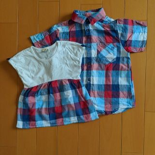 ベベ(BeBe)の兄妹お揃い！べべ　SLAPSLIP　シャツ130cm＆カットソー110cm　ペア(Tシャツ/カットソー)