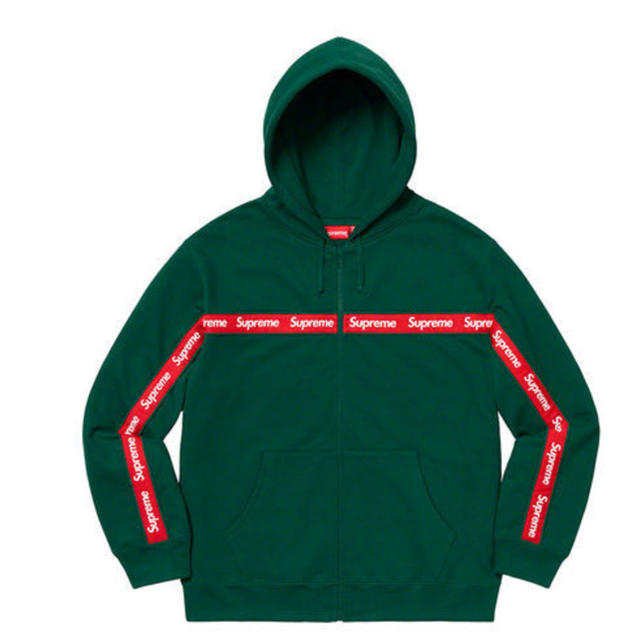 Supreme(シュプリーム)のsupreme シュプリーム 緑 赤 グリーン M ZIP up パーカ 新品 メンズのトップス(パーカー)の商品写真