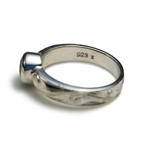 ジルコニアスクロールデザイン★ハワイアンジュエリーリング メンズのアクセサリー(リング(指輪))の商品写真