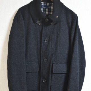 フレッドペリー(FRED PERRY)のフレッドペリー ウール４ボタンコート　ブラック(ピーコート)