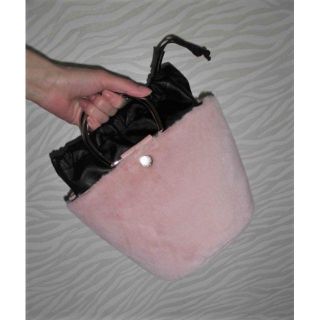 マウジー(moussy)の1回のみ使用 美品マウジーMOUSSYエコファーバッグ淡ピンク2点セット(ハンドバッグ)