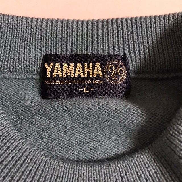 ヤマハ(ヤマハ)の90s YAMAHA セーター 刺繍 ゴルフ くすみブルー ウール 日本製 メンズのトップス(ニット/セーター)の商品写真