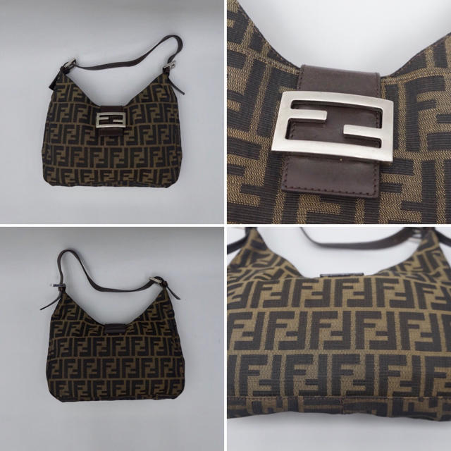 フェンディ FENDI ズッカ柄 ハンドバック 女性用 キャンパス 本物保証品