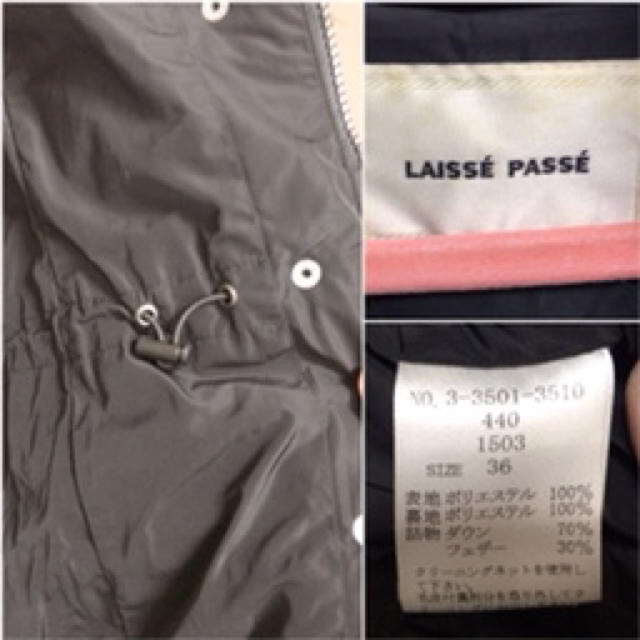 LAISSE PASSE(レッセパッセ)のレッセパッセ★ファー付きダウンコート★used良品 レディースのジャケット/アウター(ダウンコート)の商品写真