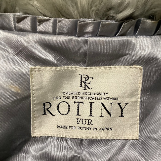 ロッティーニの毛皮コート（ラム、シルバーグレー、両サイドと内側ポケット付き) 6