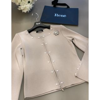 René - ルネRene ️今期新品グレージュニット ️34ダブルジップの通販｜ラクマ