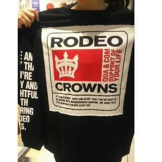 ロデオクラウンズワイドボウル(RODEO CROWNS WIDE BOWL)の新品未使用 ブラック※ロンT ブラック ホワイト グレー パープルが実在します。(Tシャツ(長袖/七分))