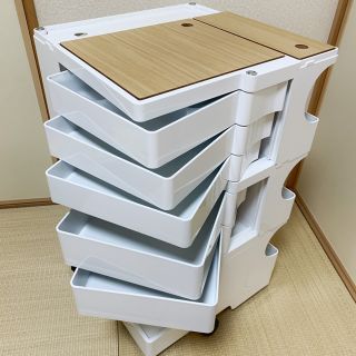 【美品】ボビーワゴン 3段5トレイ ホワイト(その他)