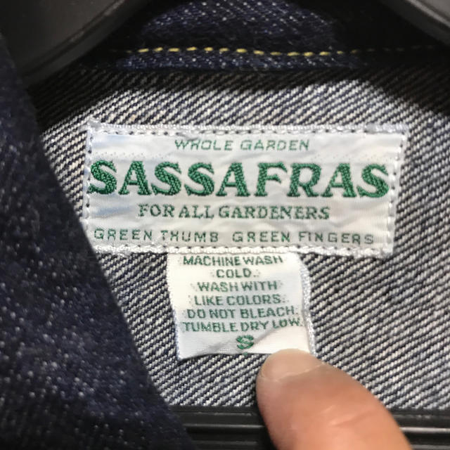 SASSAFRAS(ササフラス)の【値下げ可】美品 sassafras ササフラス デニム  ジャケット メンズのジャケット/アウター(Gジャン/デニムジャケット)の商品写真