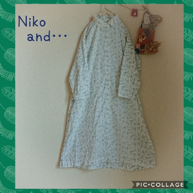 niko and...(ニコアンド)の最終値下げ▼Niko and…＊草花柄シャツワンピース レディースのワンピース(ひざ丈ワンピース)の商品写真