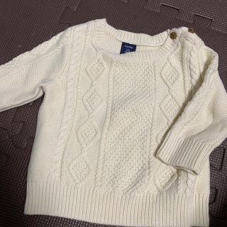 ベビーギャップ(babyGAP)のbaby gap美品　ホワイトニット(ニット/セーター)