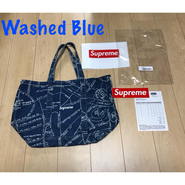 最安価格 Supreme 青 Gonz gonz デニム Map tote Denim Tote トート 最安価格 Supreme 青 Gonz gonz デニム Map tote Denim Tote トート