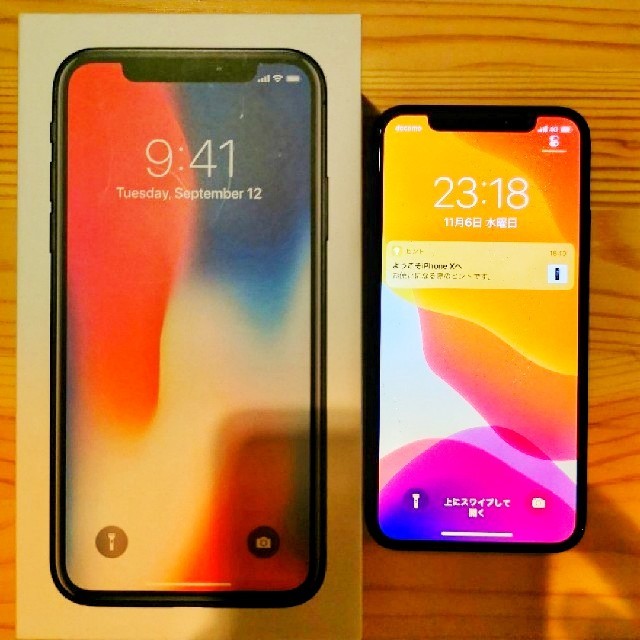 iphone X 256GB スペースグレー　docomo simフリースマートフォン/携帯電話