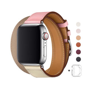 アップルウォッチ(Apple Watch)の本革 42/44 ㎜用 Apple Watch 二重巻きベルト アップルウォッチ(その他)