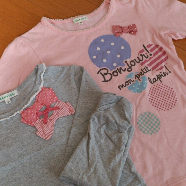 3can4on(サンカンシオン)の3can4on☆ロンＴ☆２枚セット キッズ/ベビー/マタニティのキッズ服女の子用(90cm~)(Tシャツ/カットソー)の商品写真