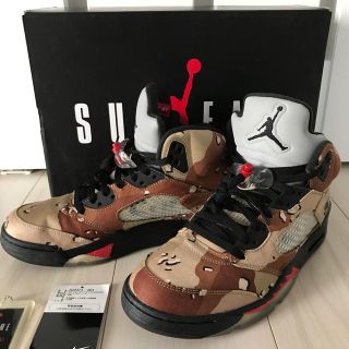 ナイキ(NIKE)のair jordan 5 retro supreme 27.5cm(スニーカー)