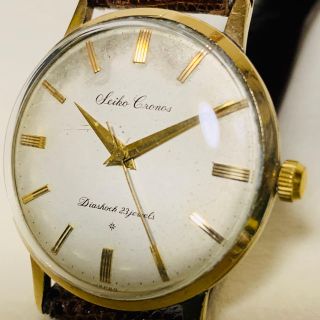 グランドセイコー(Grand Seiko)の精工舎 OH済 精度最高！希少文字盤 クロノス  手巻 23石 14K 金張り(腕時計(アナログ))