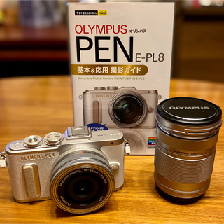 オリンパス(OLYMPUS)の OLYMPUS ミラーレス一眼 E-PL8 ダブルズームキット ホワイト(ミラーレス一眼)