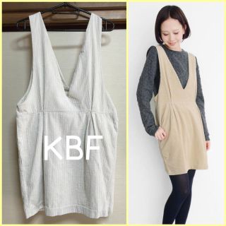 ケービーエフ(KBF)のKBFコーデュロイV開きワンピース(ミニワンピース)