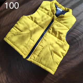 コンビミニ(Combi mini)のコンビミニ 中綿 ベスト 100 ジッパー 黄 紺 イエロー(ジャケット/上着)