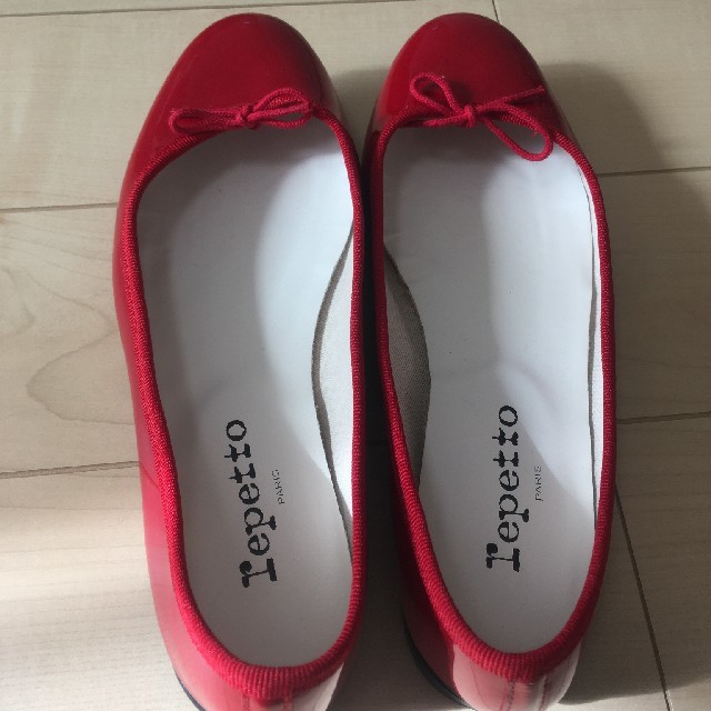 靴/シューズrepetto　赤　バレエシューズ38