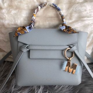 セリーヌ(celine)の☆CELINE セリーヌ  ベルトバッグ ナノ ライトグレー 旧ロゴ 正規品(ハンドバッグ)