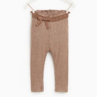 ザラキッズ(ZARA KIDS)のリボン付きリブ編みレギンス (パンツ/スパッツ)