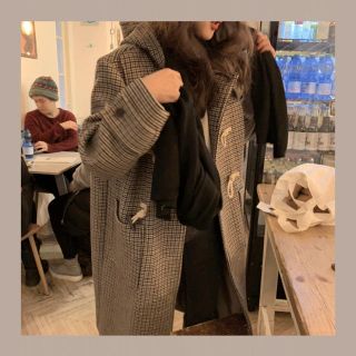 トゥデイフル(TODAYFUL)のMAYBE BABY チェックロングダッフルコート(ロングコート)