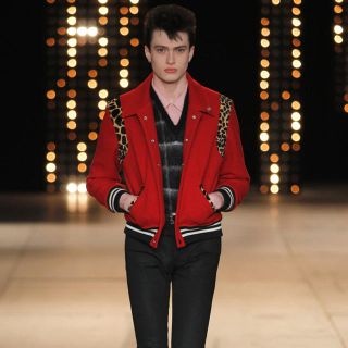 サンローラン(Saint Laurent)のSAINT LAURENT サンローラン モヘア　アーガイル　ニット　コート(ニット/セーター)