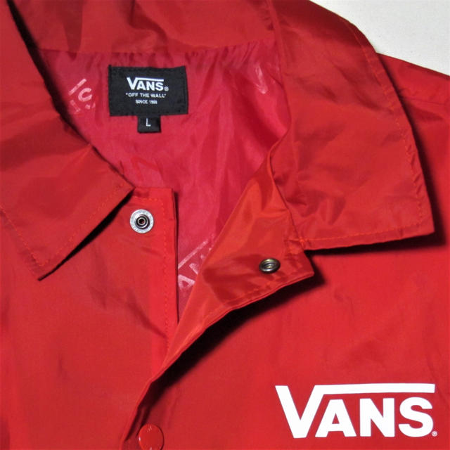 VANS(ヴァンズ)のバンズ◆ナイロンコーチジャケット◆レッド メンズのジャケット/アウター(ナイロンジャケット)の商品写真