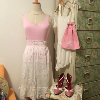 ロキエ(Lochie)の🔻vintage cotton skirt🍬＋パフューム  ボトル4300円(ひざ丈スカート)