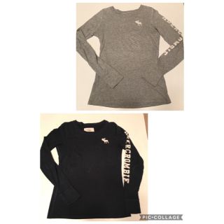 アバクロンビーアンドフィッチ(Abercrombie&Fitch)のGRACE様専用 アバクロンビー&フィッチ ロングTシャツ 紺とグレー(Tシャツ(長袖/七分))