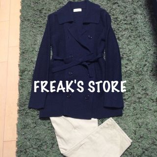 フリークスストア(FREAK'S STORE)のトレンチ風 ミドル丈ニットガウン(カーディガン)