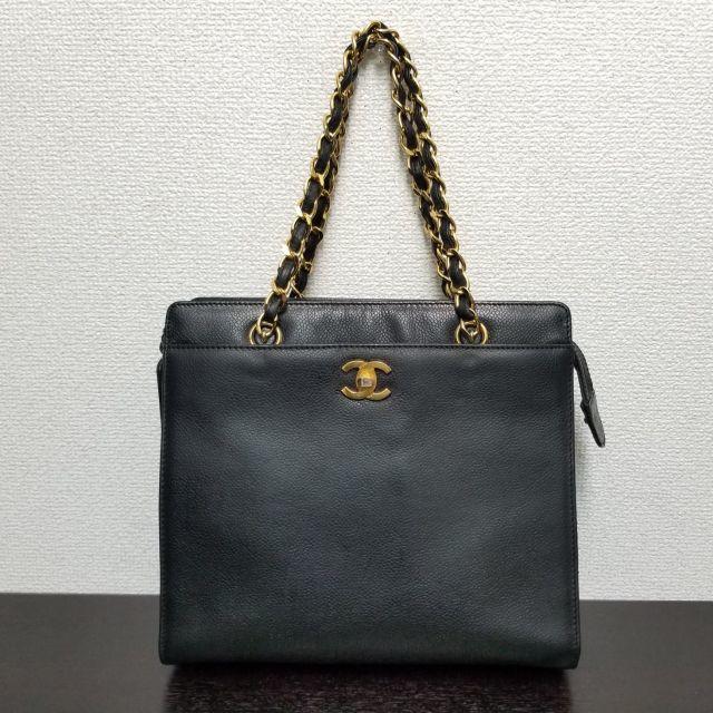 お気に入りの CHANEL - ハンドバッグ キャビアスキン 黒 シャネル