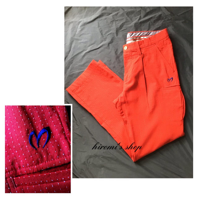PEARLY GATES(パーリーゲイツ)の【美品】マスターバニー メンズ パンツ 4 赤色 M パーリーゲイツ ゴルフ スポーツ/アウトドアのゴルフ(ウエア)の商品写真