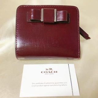 コーチ(COACH)のCOACH コーチ ミニウォレット　リボン　赤　レッド　財布(財布)