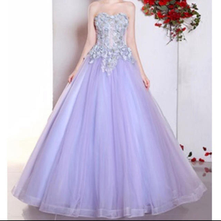 カラードレス パープル　紫(ウェディングドレス)