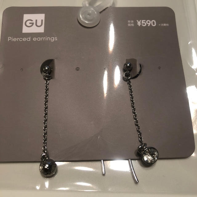 GU(ジーユー)のGU❤️ロングチェーン ビジューピアス【シルバー】 レディースのアクセサリー(ピアス)の商品写真