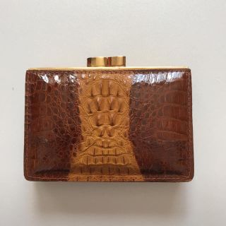 ワニ革　ガマ口財布（ジャンク品）(財布)