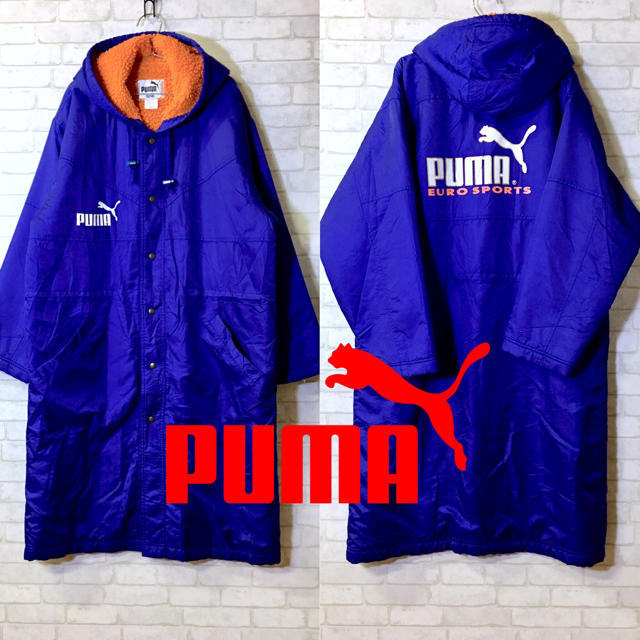 PUMA(プーマ)の【PUMA】プーマ ベンチコートナイロンジャケット ブルー✖︎オレンジ　Lサイズ メンズのジャケット/アウター(ナイロンジャケット)の商品写真