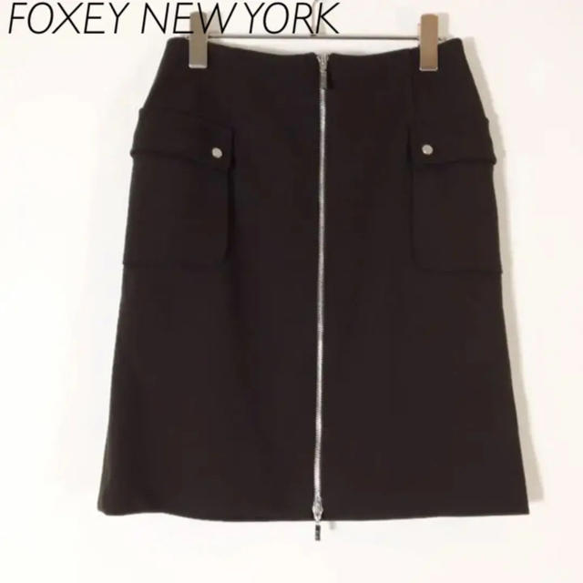 全品送料0円 FOXEY - タイトスカート 40 ブラウン ペンシルスカート ニューヨーク フォクシー 美品 ひざ丈スカート
