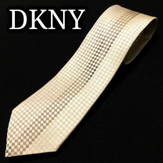 ダナキャランニューヨーク(DKNY)のDKNYダナキャラン スクエアデザイン ベージュ ネクタイ A101-A07(ネクタイ)