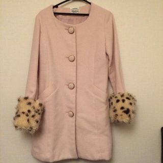 セシルマクビー(CECIL McBEE)の上品セシル ノーカラー コート ヒョウ柄(毛皮/ファーコート)