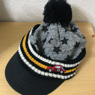 ミキハウス(mikihouse)のミキハウス(Black Bear)冬用帽子 グレー(帽子)