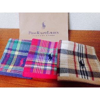 ポロラルフローレン(POLO RALPH LAUREN)の★新品 POLO RALPH LAUREN ミニタオル 3枚(ハンカチ)