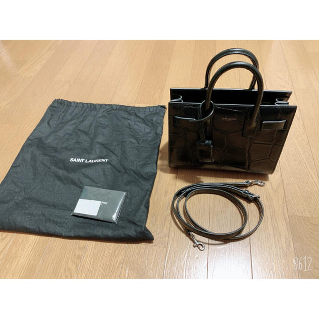 新品　SAINT LAURENT サック・ド・ジュール　ナノ　クロコダイル型押し