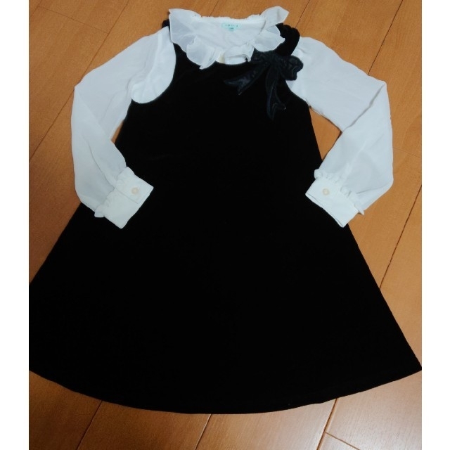 ARMANI JUNIOR(アルマーニ ジュニア)のARMANI アルマーニ 118  ワンピース ドレス 黒 120 110 美品 キッズ/ベビー/マタニティのキッズ服女の子用(90cm~)(ドレス/フォーマル)の商品写真